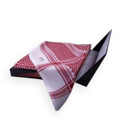 صورة شماغ البسام ماي فير الاحمر الغامق