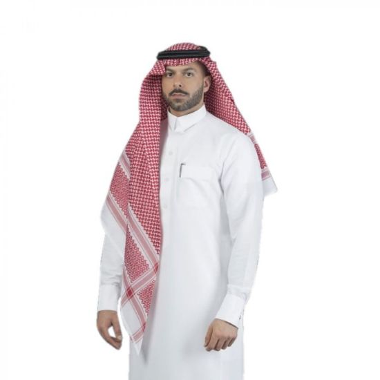 صورة شماغ البسام بريز الأحمر الغامق