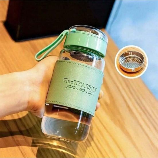 صورة كوب شاي زجاجي محمول 340 مل