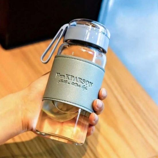 صورة كوب شاي زجاجي محمول 340 مل