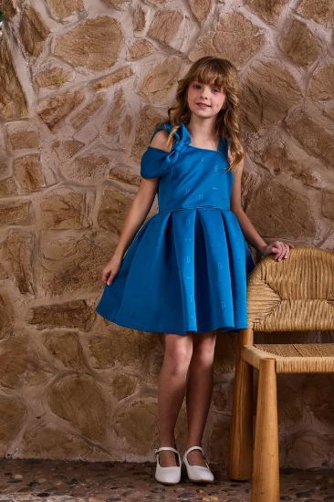 صورة فستان بناتي فيونكه على الكتف 7004